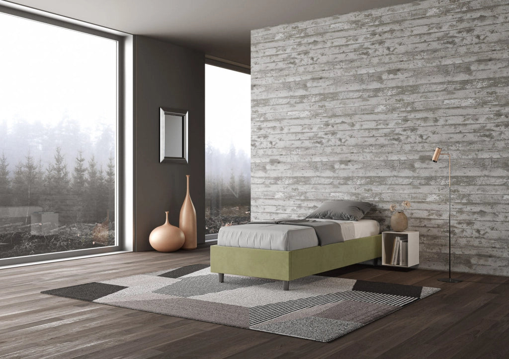 Letto Singolo Sommier 80x200 cm con Rete Azelia Tè Verde