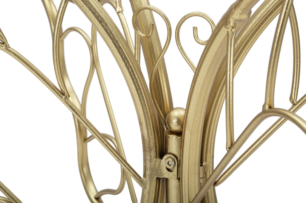 Console Butterfly 110x40x76 cm in Ferro e Vetro Oro