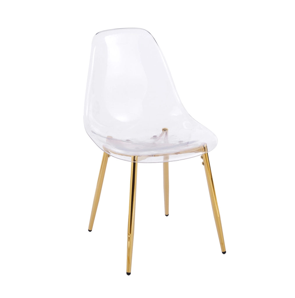 SEDIA Trasparente 53x47x51 cm ABS Metallo Set da 4 pezzi Oro