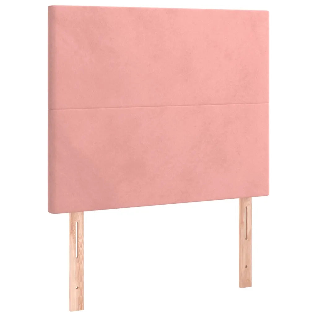 Letto a Molle con Materasso e LED Rosa 90x190 cm in Velluto