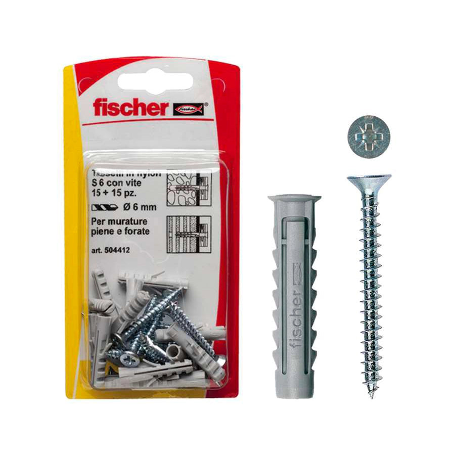 Tasselli Fischer SX 5 S K con vite 15Pz
