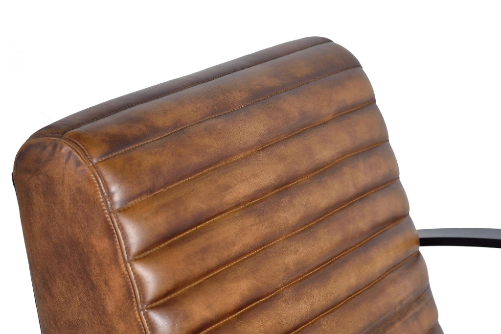 Poltrona in legno di mango e pelle naturale