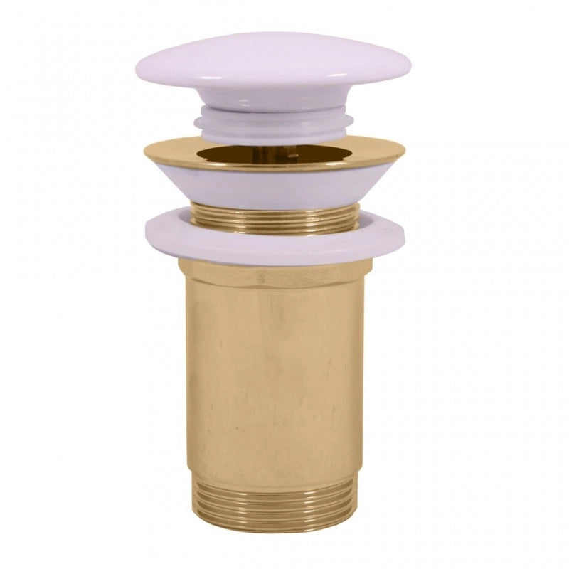 Miscelatore lavabo MORAVA RETRO in ottone bianco dorato con pop up