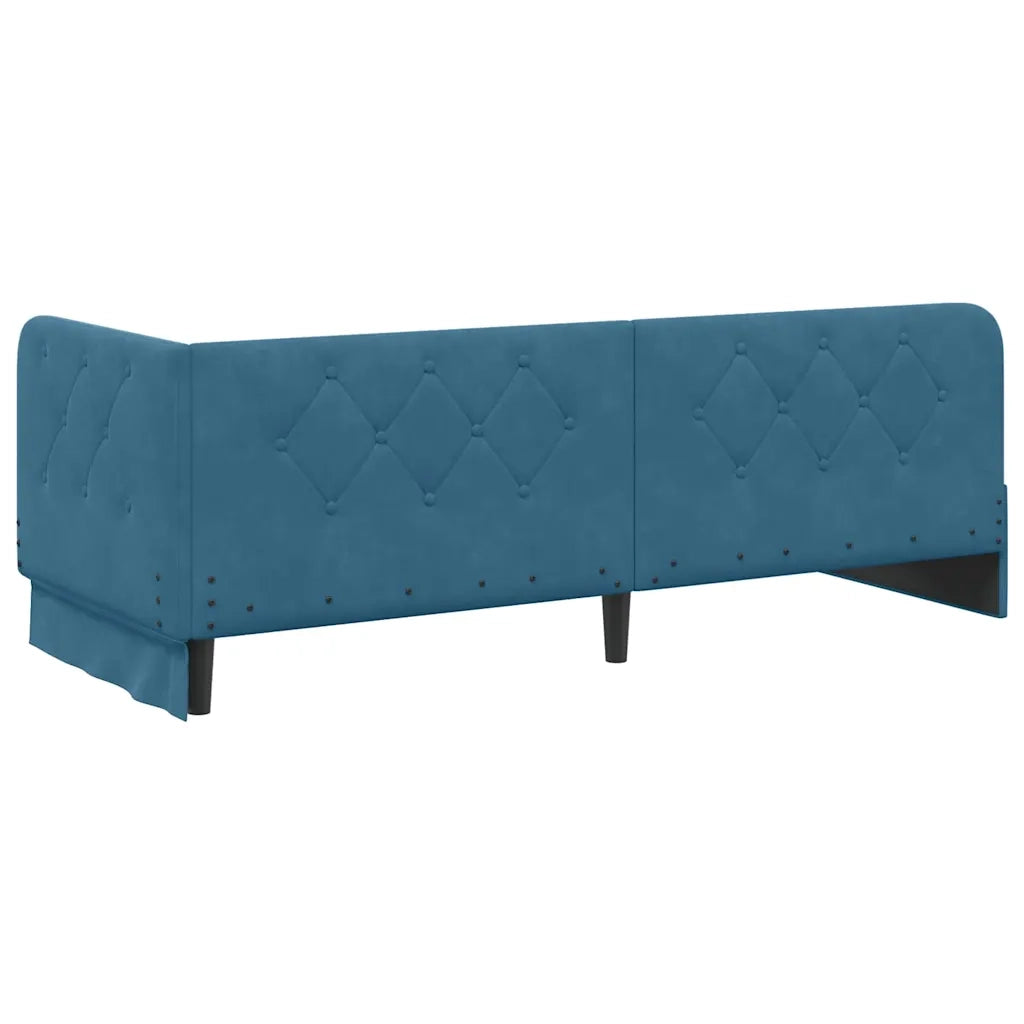Cornice del letto ad angolo Blu 80 x 200 cm Velluto 42016512