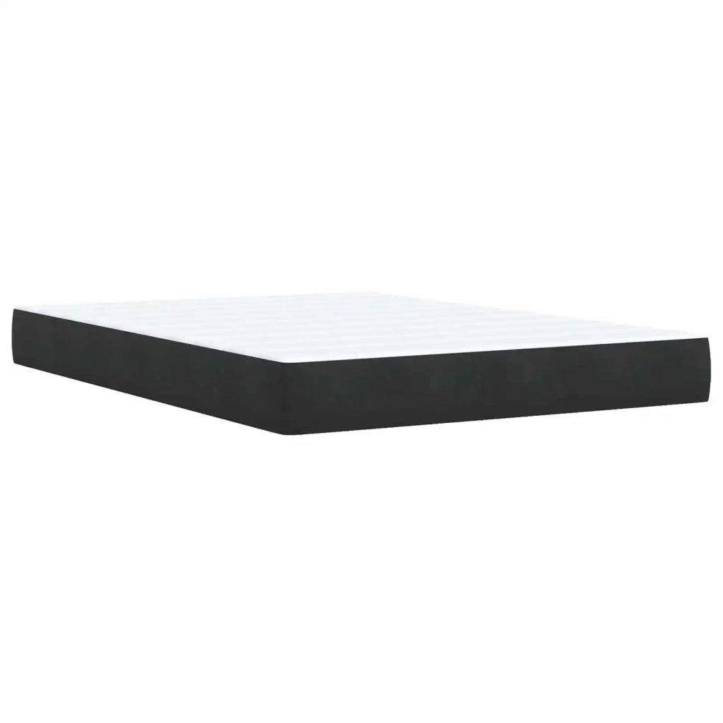 Letto con Box Spring, Materasso e LED Nero 140 x 190 cm Velluto 3452170
