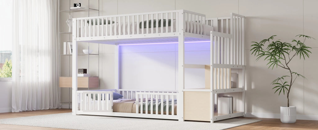 letto a castello mdf metallo bianco 90 x 200 cm