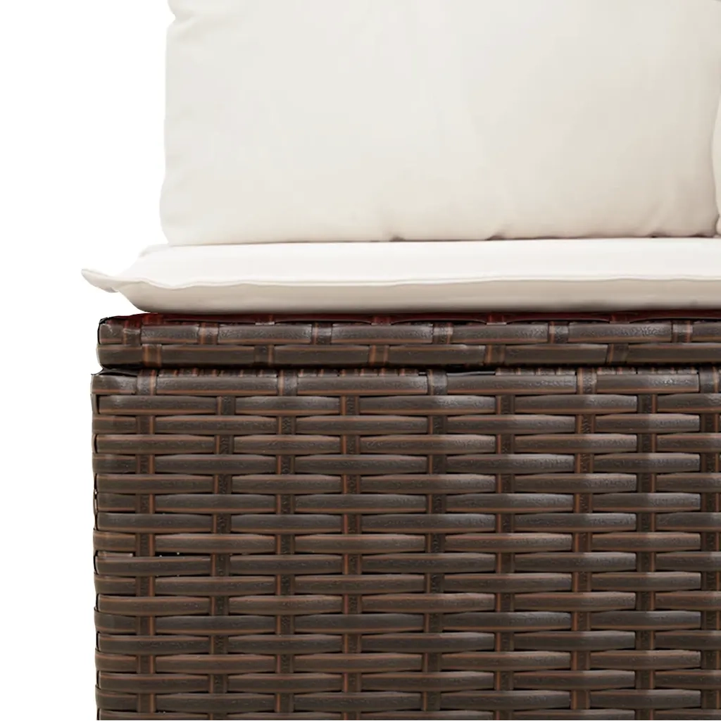 Set Divano da Giardino 6 pz con Cuscini Marrone in Polyrattan 3326644