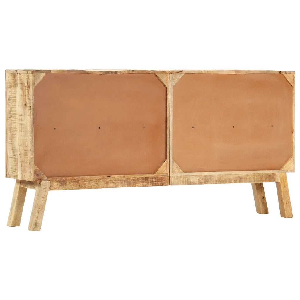 Credenza Marrone e Nera 160x30x80 cm Massello di Mango Grezzo 247994