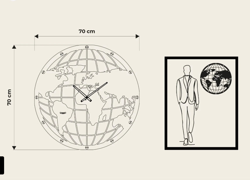 MAPPA MUNDI Nero, Orologio, Arti e Mestieri