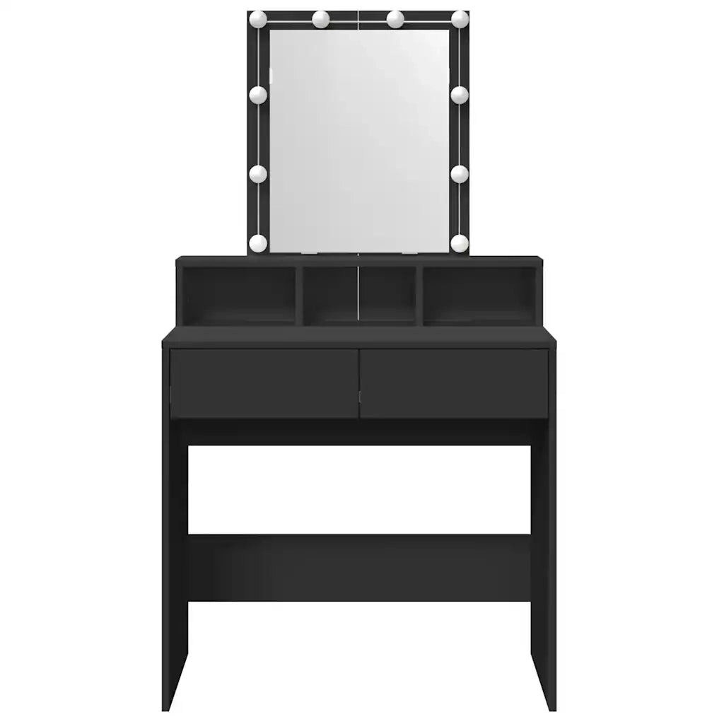 Toeletta con LED Nera 80x41x144,5 cm 848179