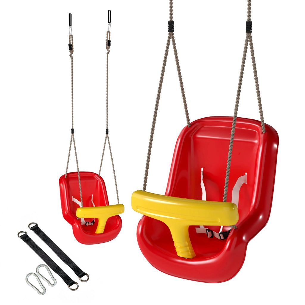 Altalena per Bambini con Cuscino e Sicurezza ¨C Minimal ¨C Rosso per Interno/Esterno