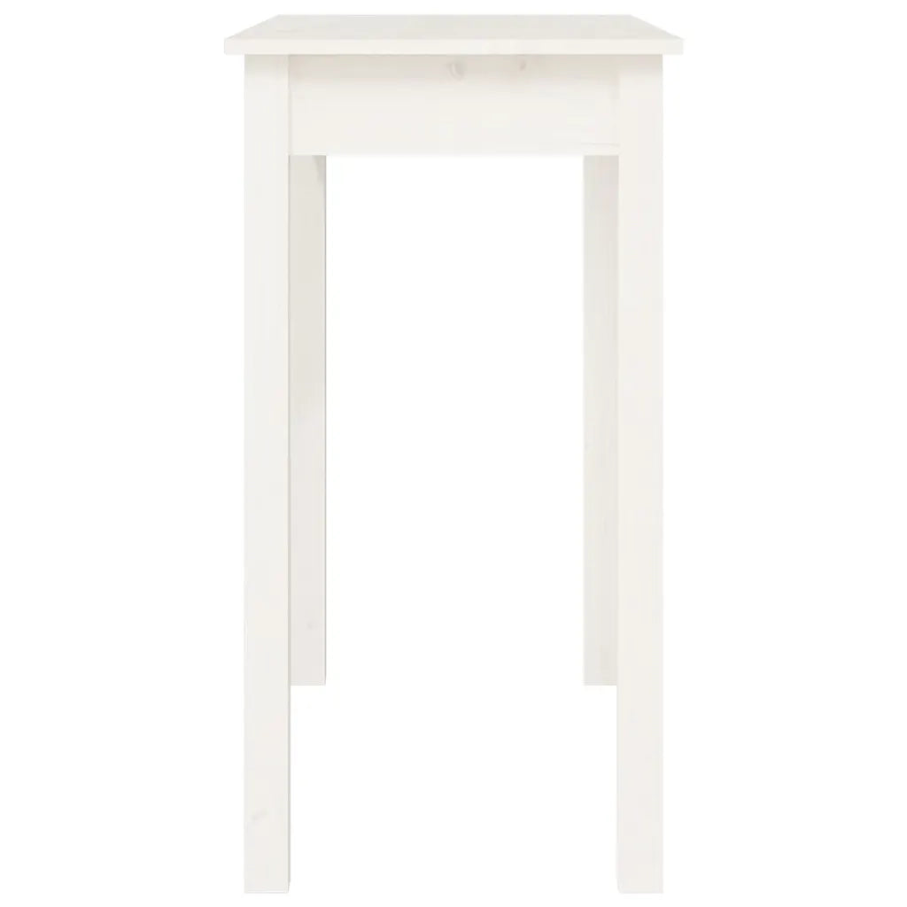 Tavolo Consolle Bianco 80x40x75 cm in Legno Massello di Pino 814245