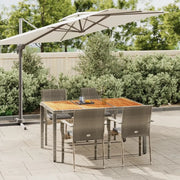 Set da Pranzo da Giardino 5 pz con Cuscini in Polyrattan Grigio 3184995