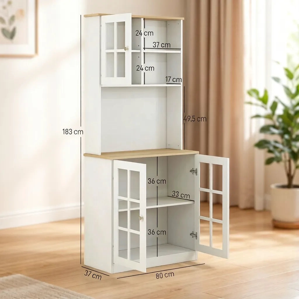 Armadio alto da dispensa, mobile contenitore per cucina