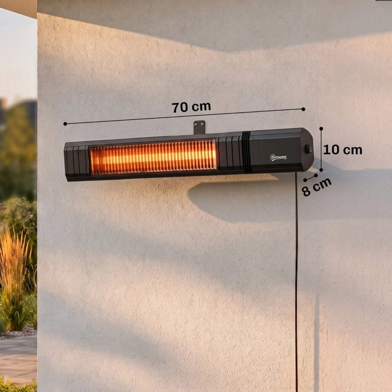 Riscaldatore a infrarossi da soffitto 2000W in fibra di carbonio, con app touch e telecomando, 9 livelli di riscaldamento