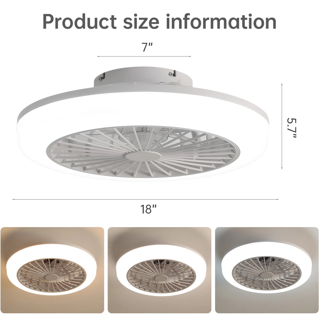 Ventilatore da soffitto senza pale 46 cm con luce dimmerabile e telecomando