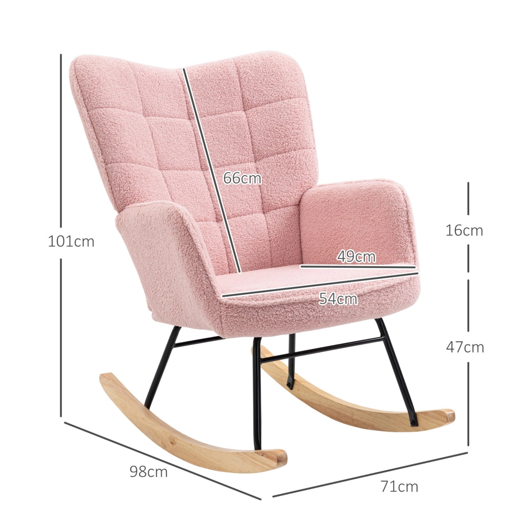 POLTRONA A DONDOLO Imbottita 98x71x101 cm Rosa