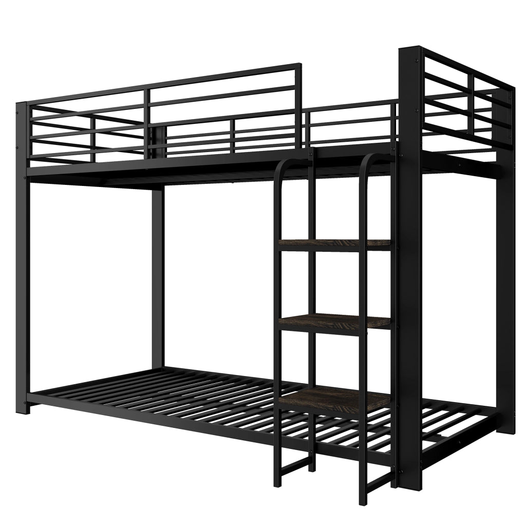 Letto a castello 90x200 cm in MDF e metallo nero