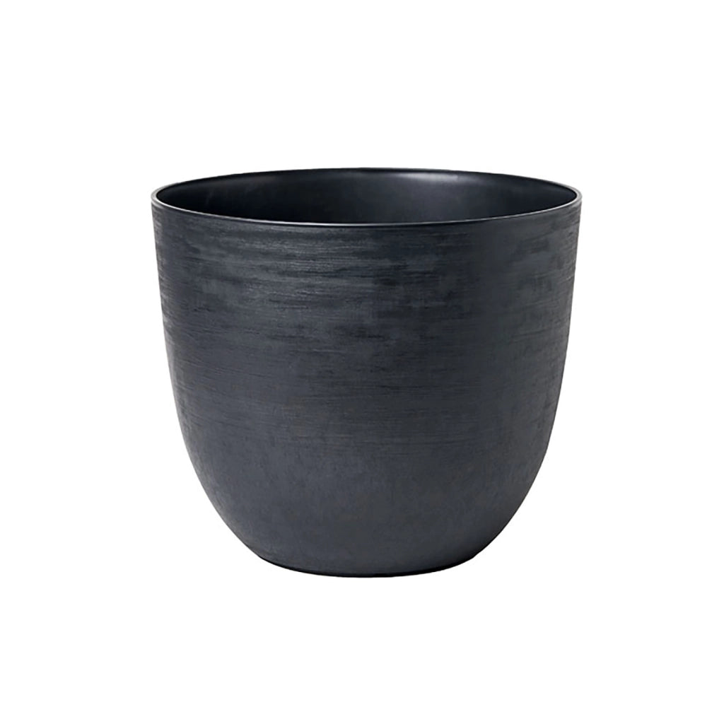 Vaso Rotondo Indoor e Outdoor Tera con Riserva D'acqua Over Black Ø48 cm in Plastica Nero