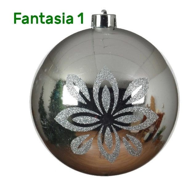 Palline di natale color argento Kaemingk 14 cm