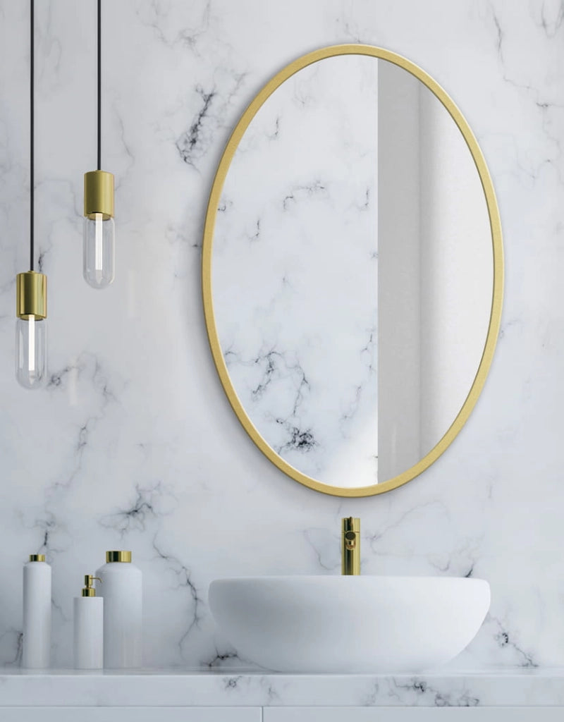 Valora MIRROR 80CM Specchio da parete con cornice dorata per soggiorno