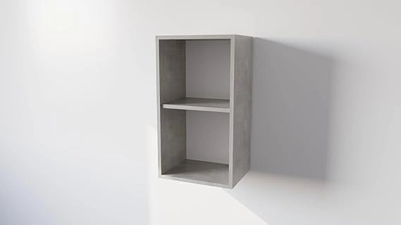 Pensile Cucina  in Legno Nobilitato Cemento Mobile Alto con 1 Anta, Pensile Componibile Moderno Made in Italy (H60XL30XP32cm)