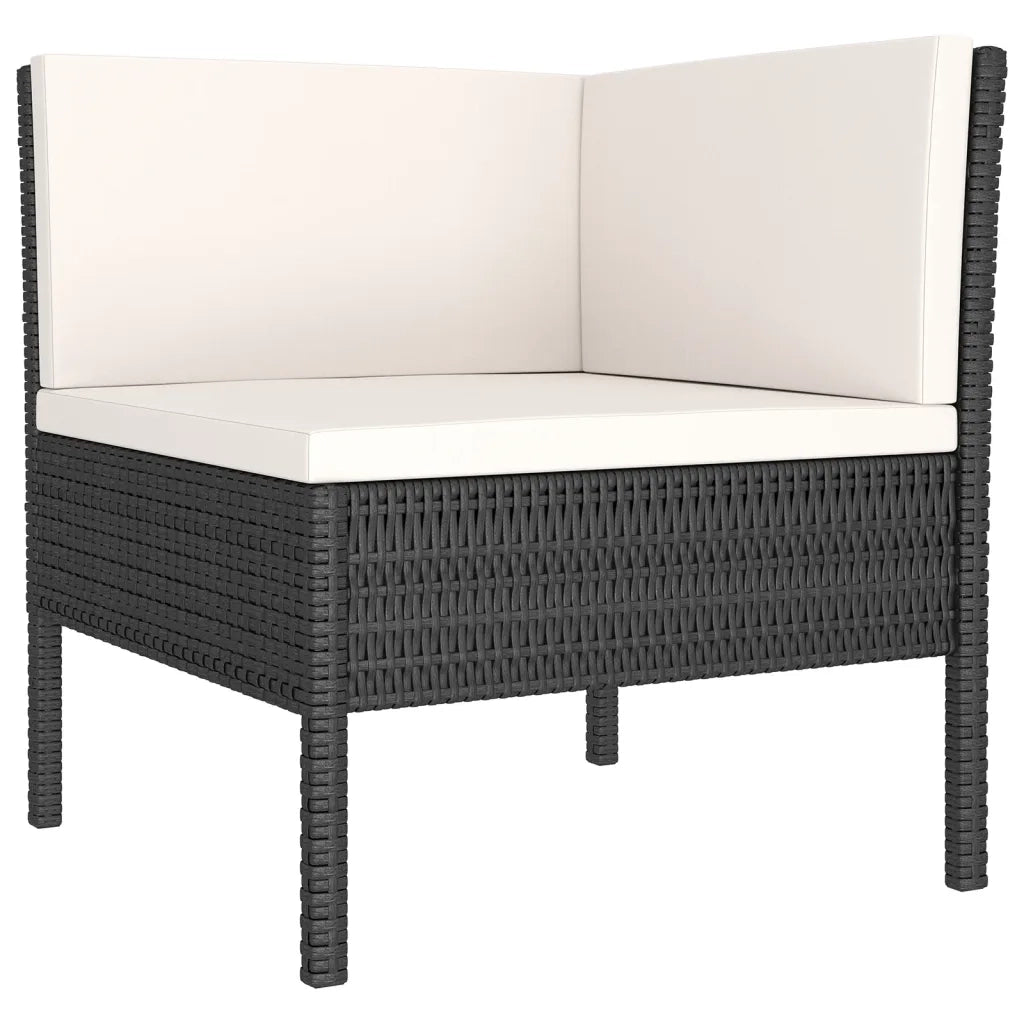 Set Divani da Giardino 9 pz con Cuscini in Polyrattan Nero 3094432