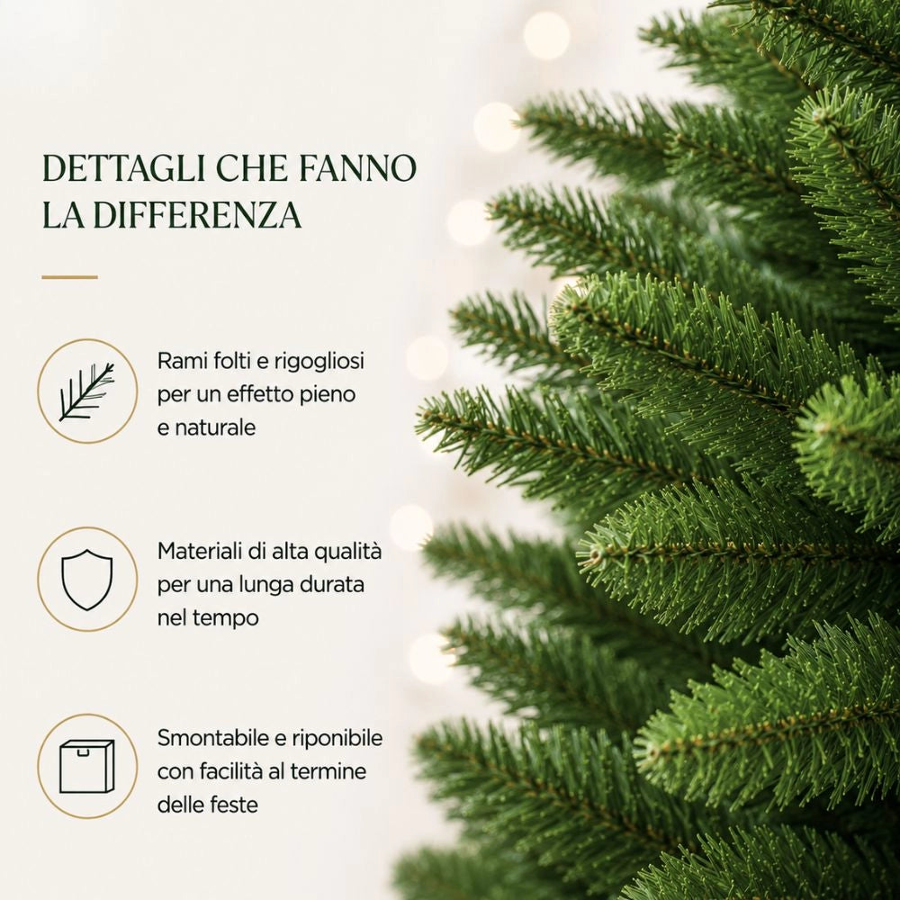 Albero di natale artificiale realistico folto dankan h 270 cm