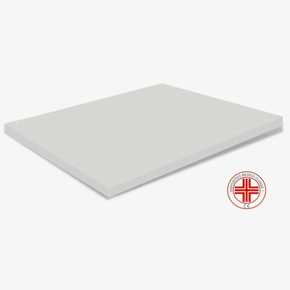 Topper Memory Foam singolo 170x190 - alto 5 cm, rivestimento Dry Amicor, sfoderabile | Correttore H5