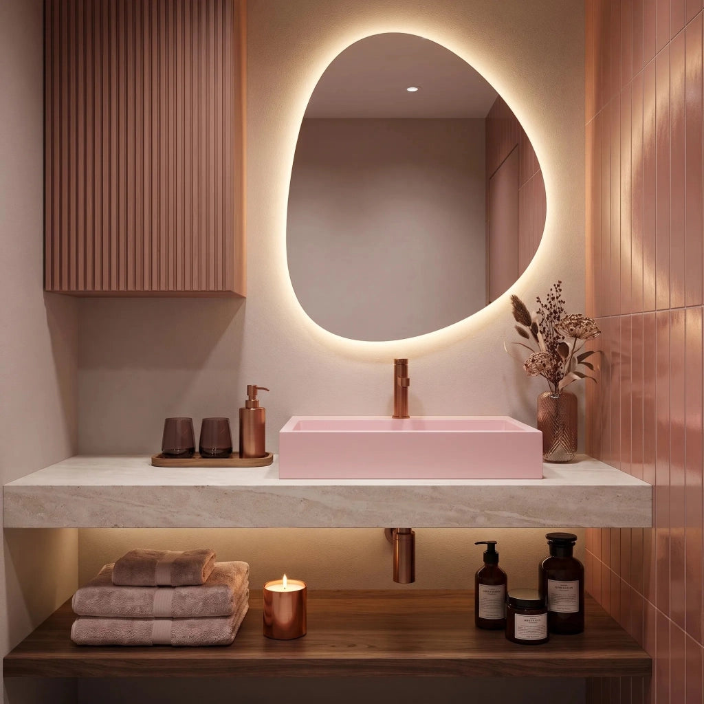Lavabo In Conglomerato Goya Pink 50cm