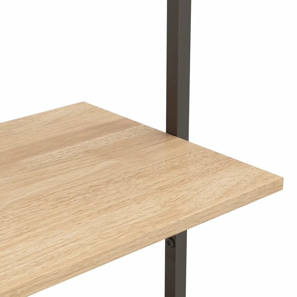 Scaffale Pendente 4 Livelli Marrone Chiaro e Nero 64x35x152,5cm 336382
