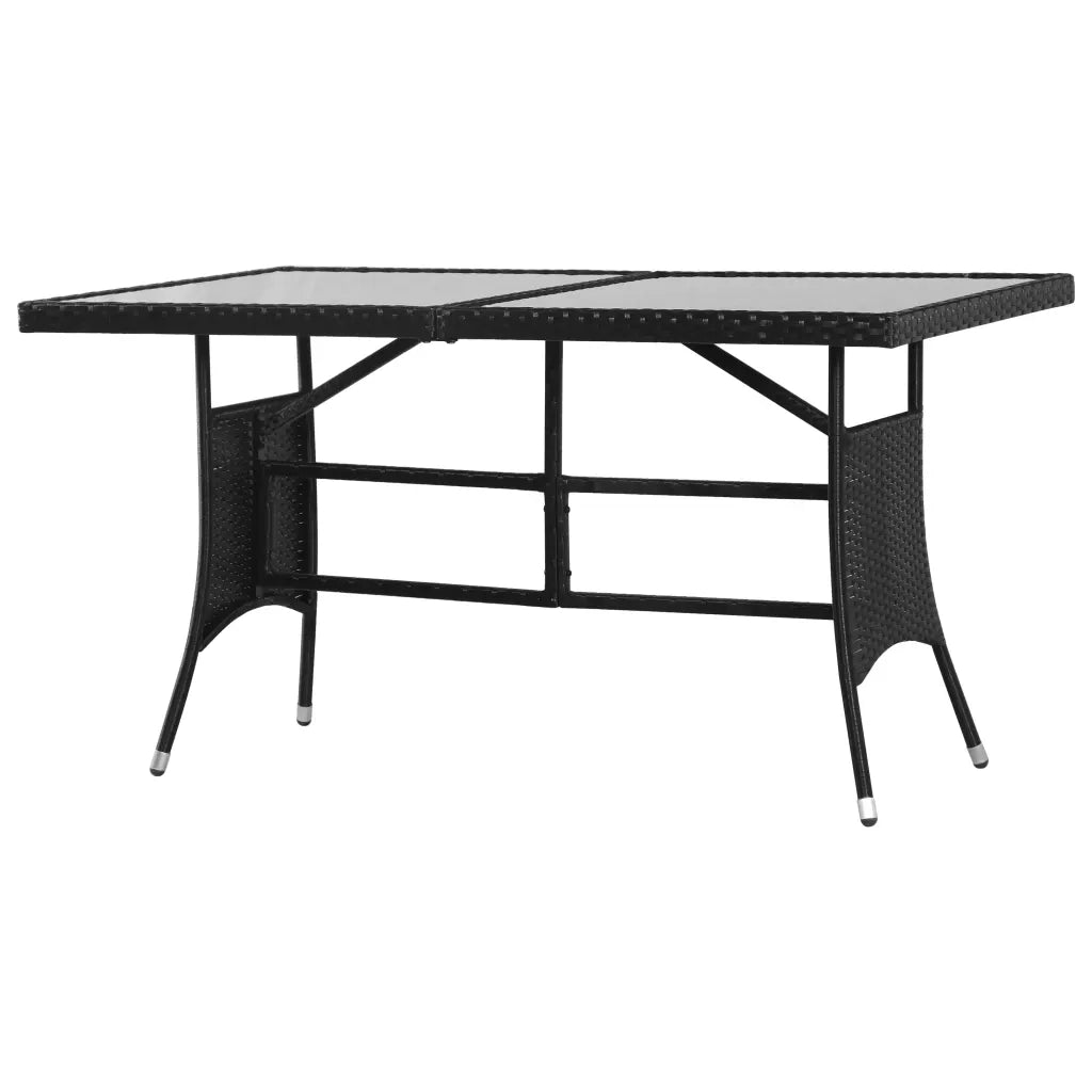 Set da Pranzo da Giardino 5 pz in Polyrattan Nero 3059417