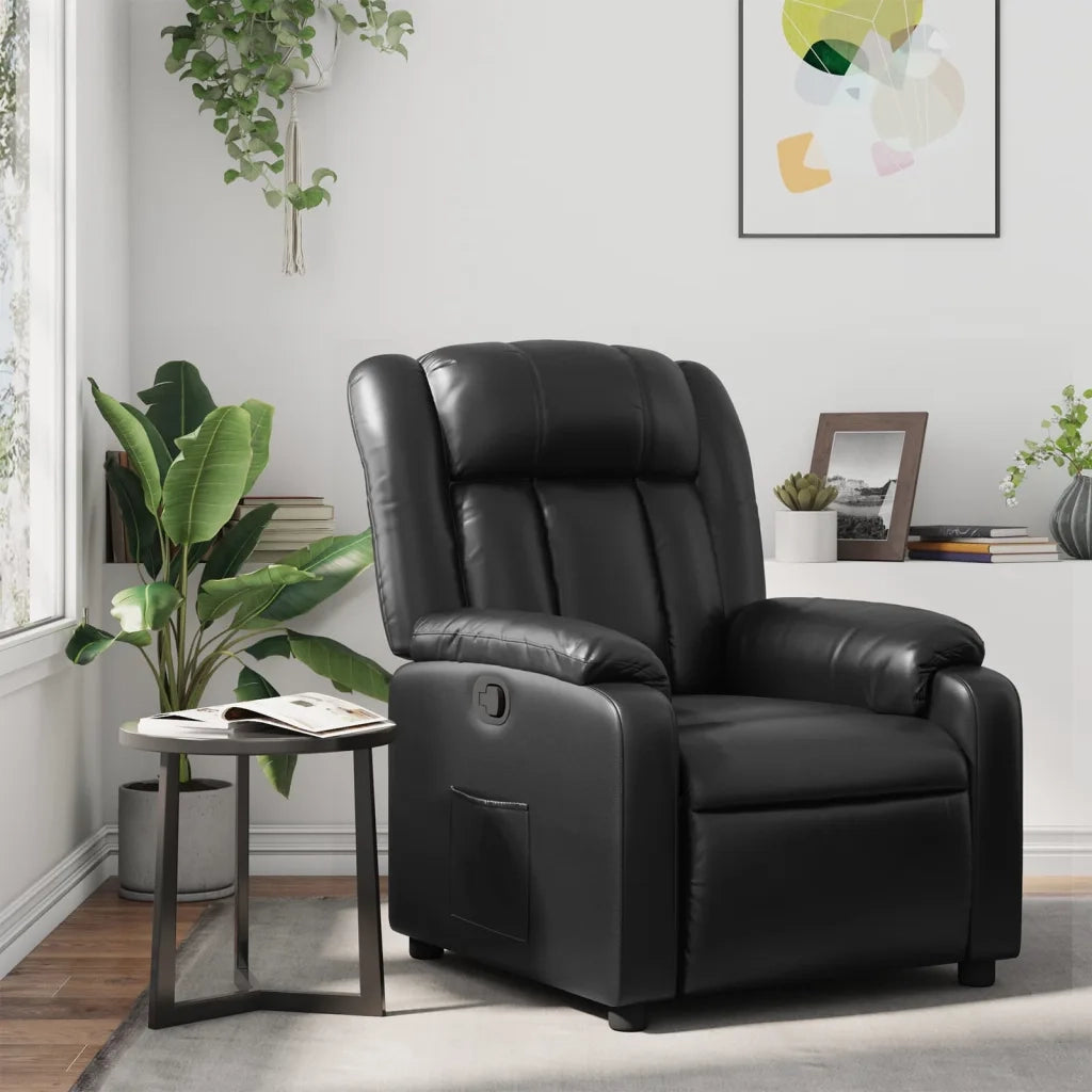 Poltrona Reclinabile Nera in Similpelle 373560