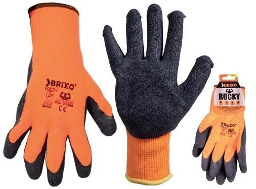 6 PA GUANTI SICUREZZA BRIXO DORSO ACRILICO FELPATO PALMO LATTICE ANTISCIVOLO