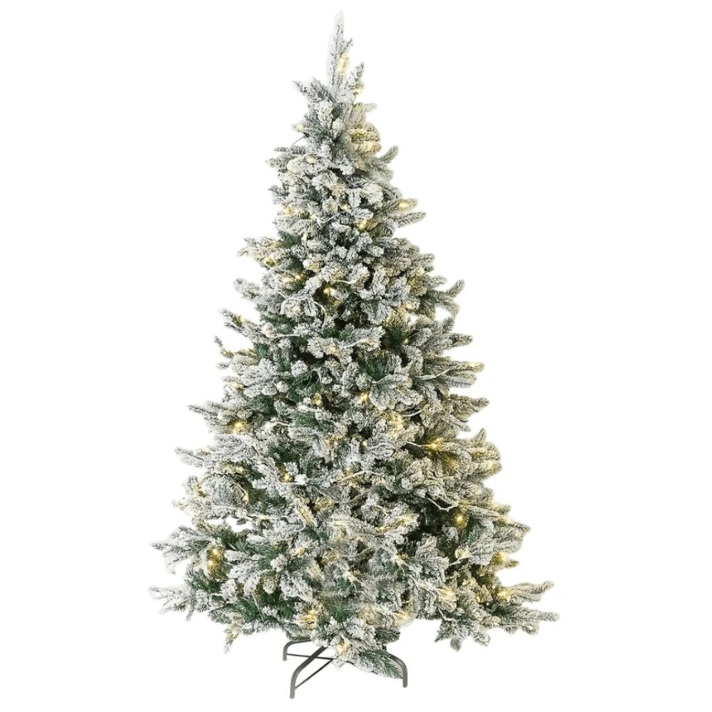 Albero di natale innevato led 240 cm scott con luci integrate