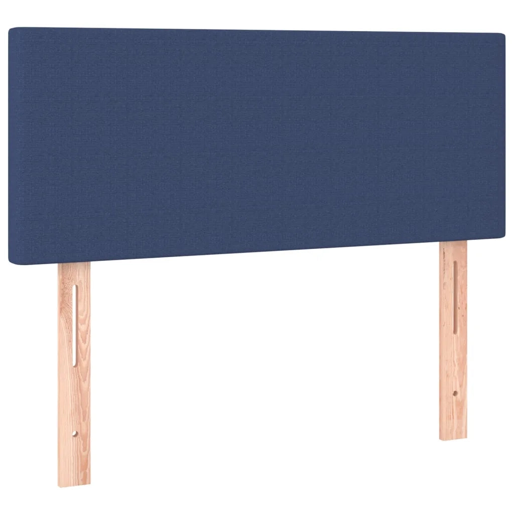 Letto a Molle con Materasso e LED Blu 90x190 cm in Tessuto