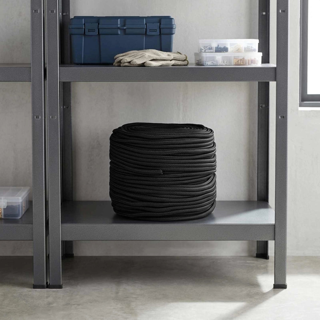 Corda multiuso 8 mm 100 m Nero Poliestere 800 kg Carico massimo 3473402