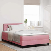 Letto a molle con materasso Rosa 120 x 190 cm Velluto 3339097