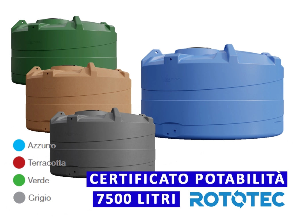 Serbatoio Da Esterno Rototec PANETTONE 7500 LT Polietilene Stoccaggio Acqua