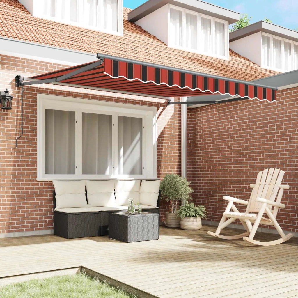 Tenda retrattile Rosso e Nero 350 x 250 x 165 cm 3330236