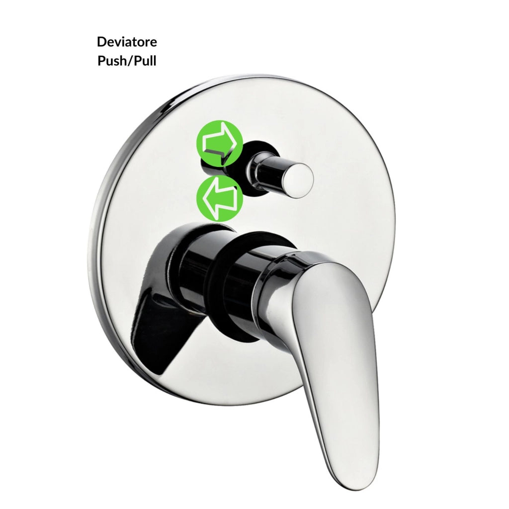 Miscelatore doccia parete europa incasso con deviatore ottone colore cromato *** confezione 1