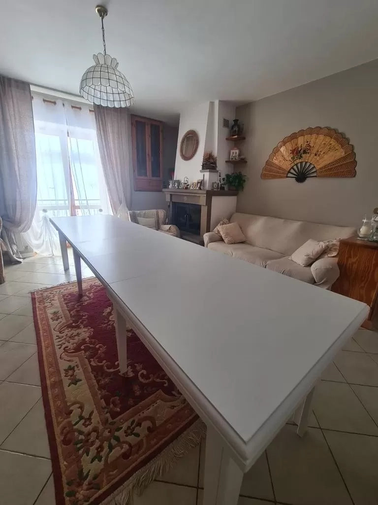 Tavolo classico rettangolare allungabile 180x100 bianco (744) - Mobili 2G
