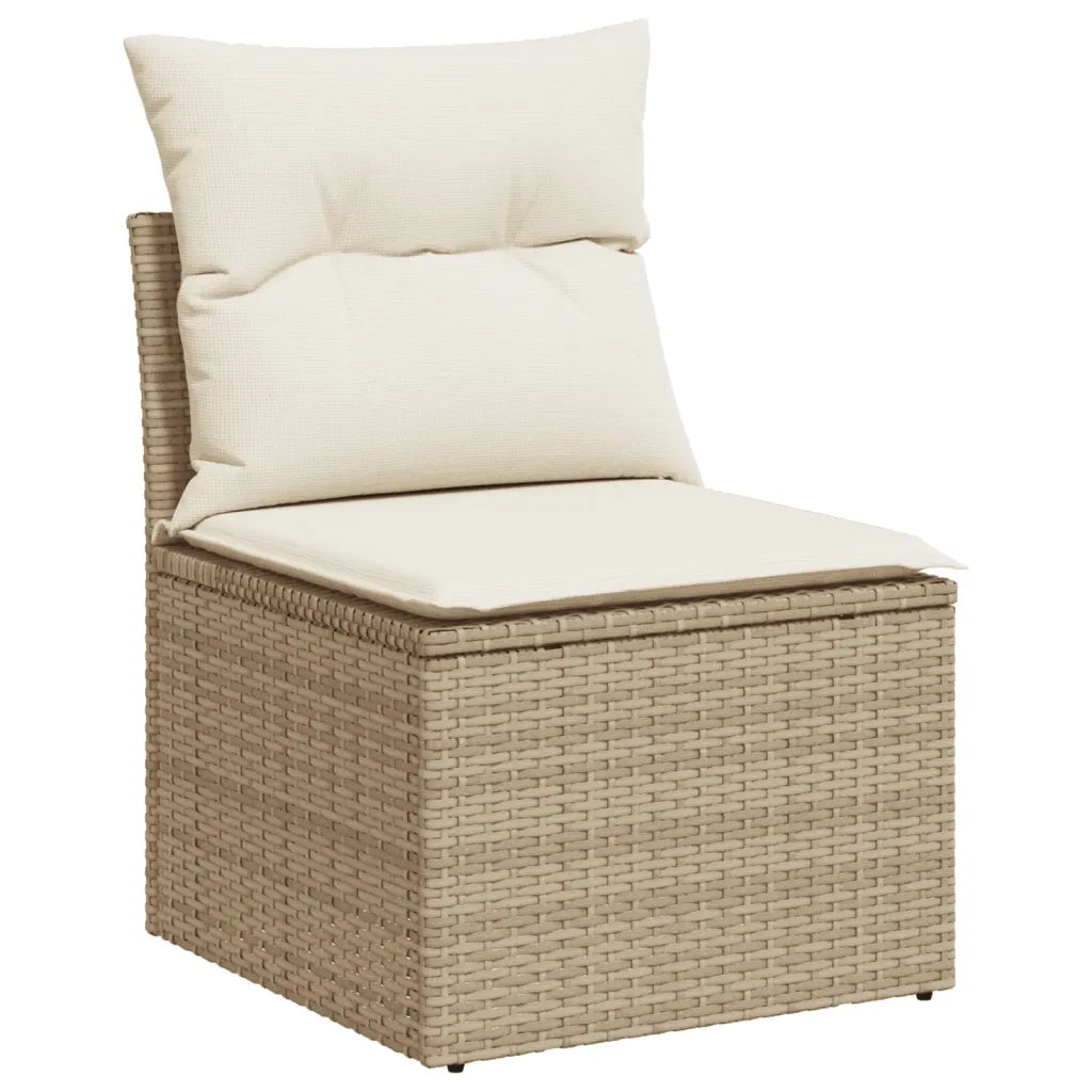 Set Divano da Giardino 4 pz con Cuscini Beige in Polyrattan 3222277