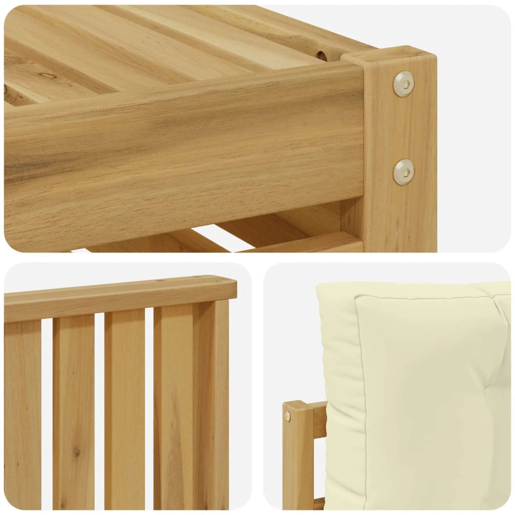 Set di divani da esterno 5 pz Bianco e Crema 3390000