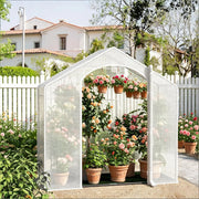 SERRA DA GIARDINO 200x80x200 cm Bianca in acciaio e PE