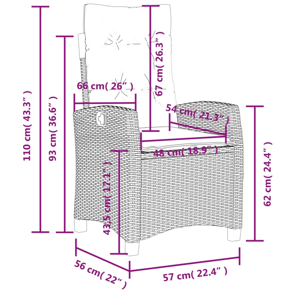 Set da Pranzo da Giardino 5 pz con Cuscini in Polyrattan Grigio 3277401