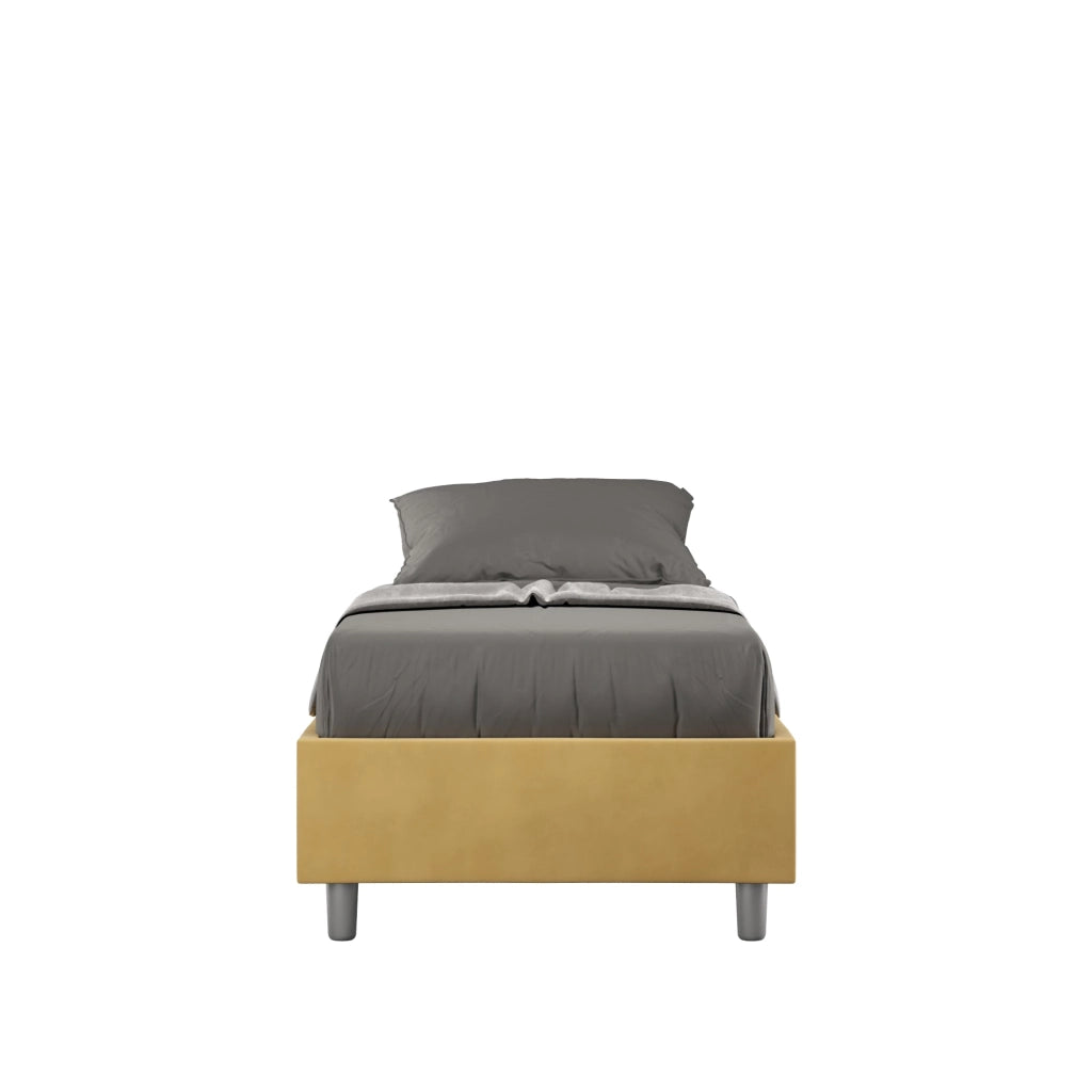 Letto Singolo Sommier 100x200 cm con Rete Azelia Ocra