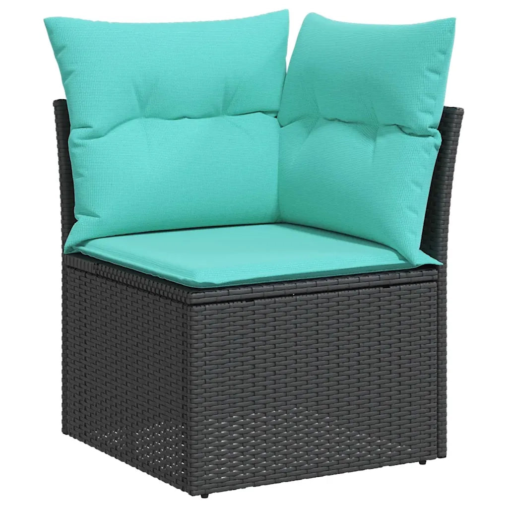 Set di divani 6 pcs Nero polyrattan 3346406