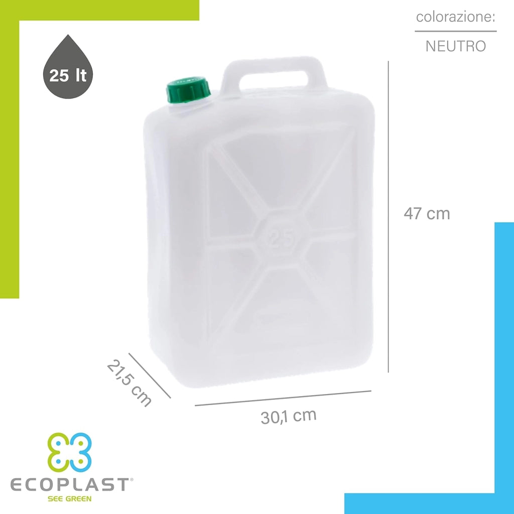 TANICA PER ALIMENTI PESANTE 25 L- ECOPLAST- 4,0 pz