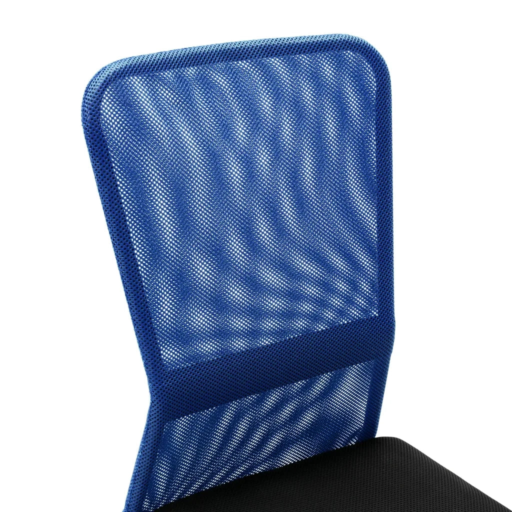 Sedia da Ufficio Nero e Blu 44x52x100 cm in Tessuto a Rete 289511